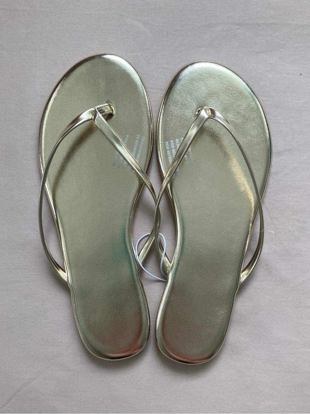 Joe Fresh Metallic Gold Flip Flop Sandals Size 7 NWT Summer Beach
